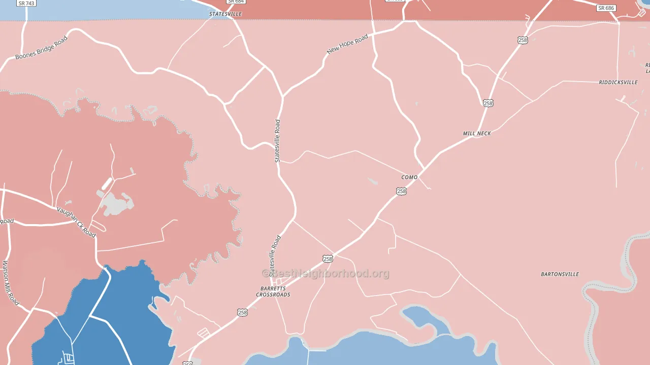 27818, NC block-group political-lean map