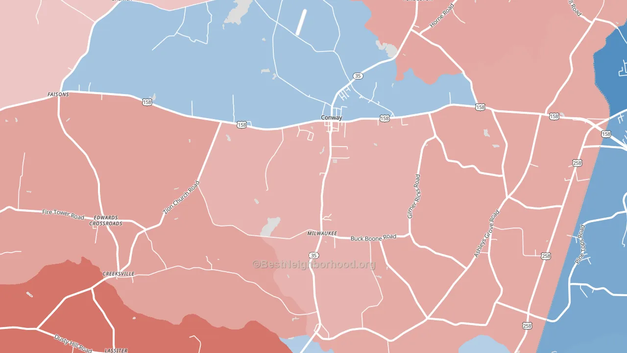 27820, NC block-group political-lean map
