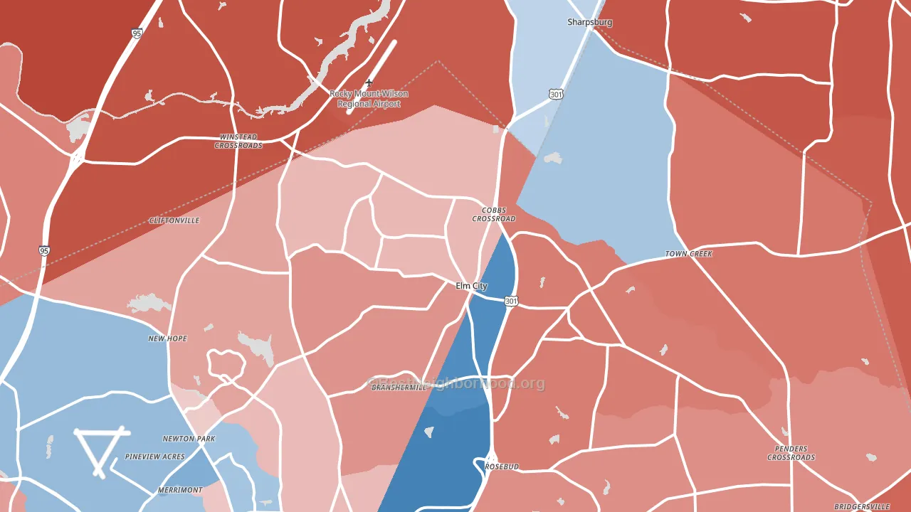 27822, NC block-group political-lean map