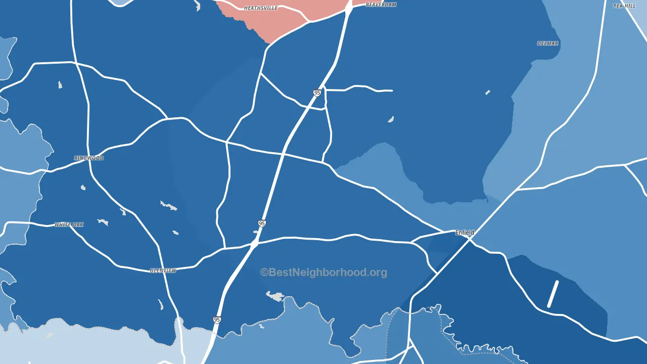 27823, NC block-group political-lean map