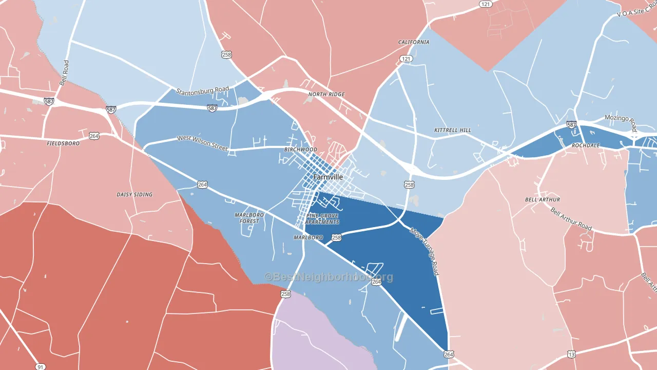 27828, NC block-group political-lean map