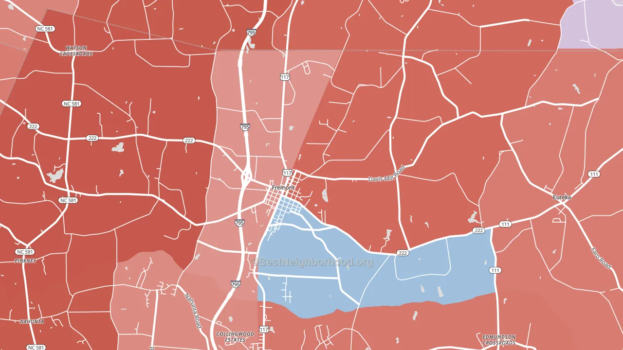 27830, NC block-group political-lean map