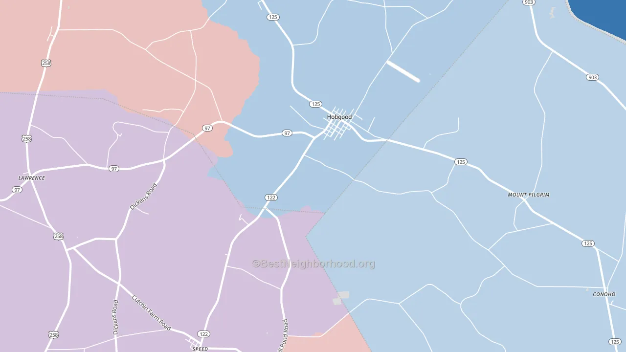27843, NC block-group political-lean map