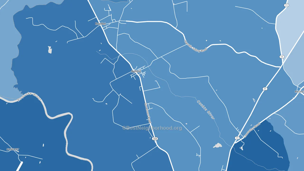 27847, NC block-group political-lean map