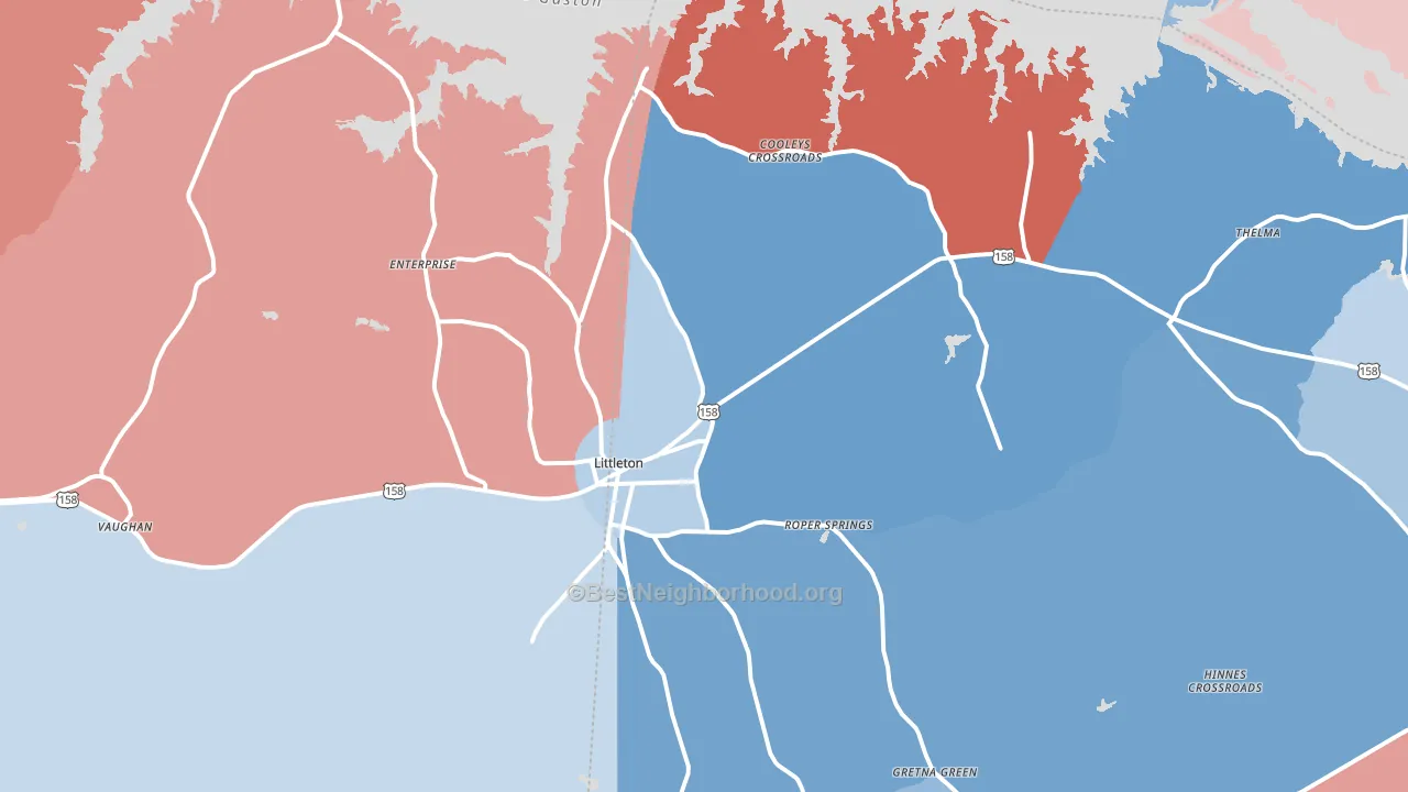 27850, NC block-group political-lean map