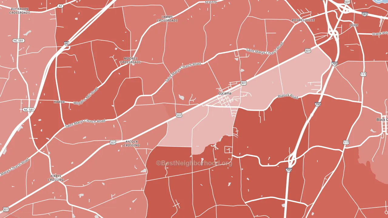 27851, NC block-group political-lean map