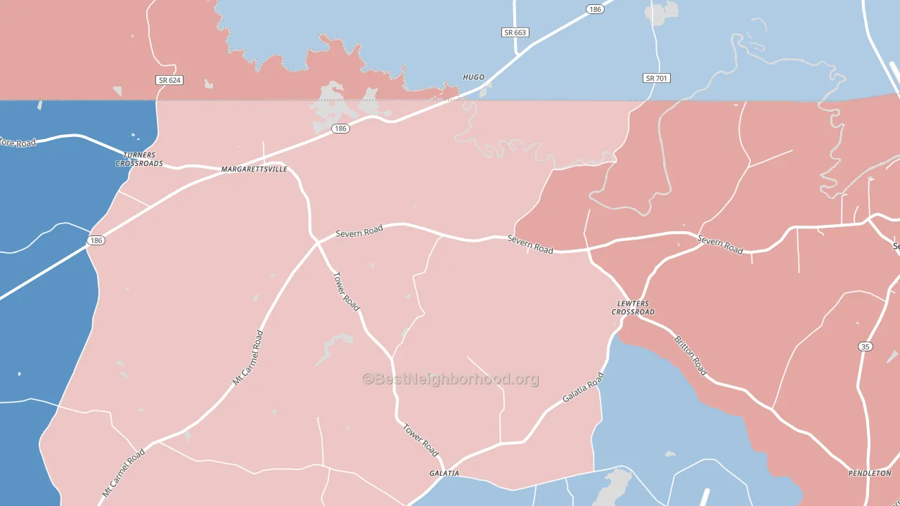 27853, NC block-group political-lean map