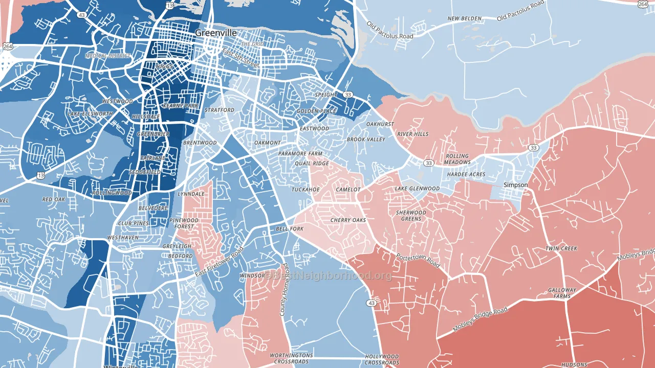 27858, NC block-group political-lean map