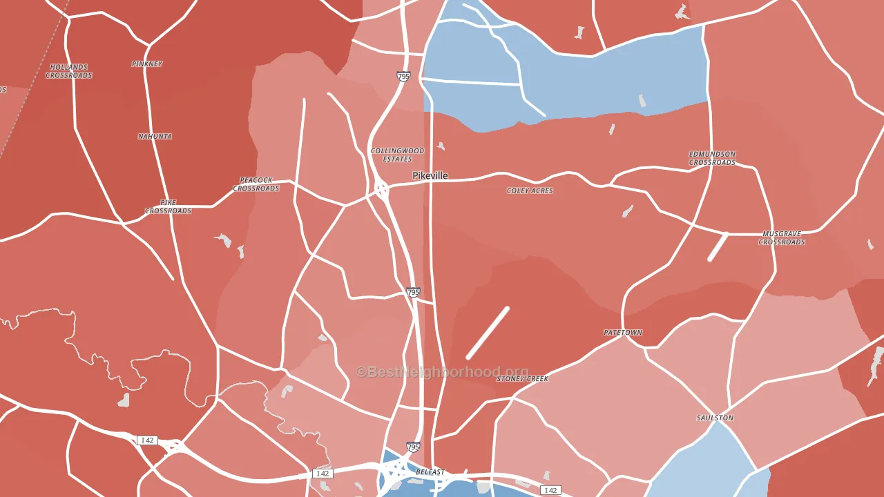 27863, NC block-group political-lean map