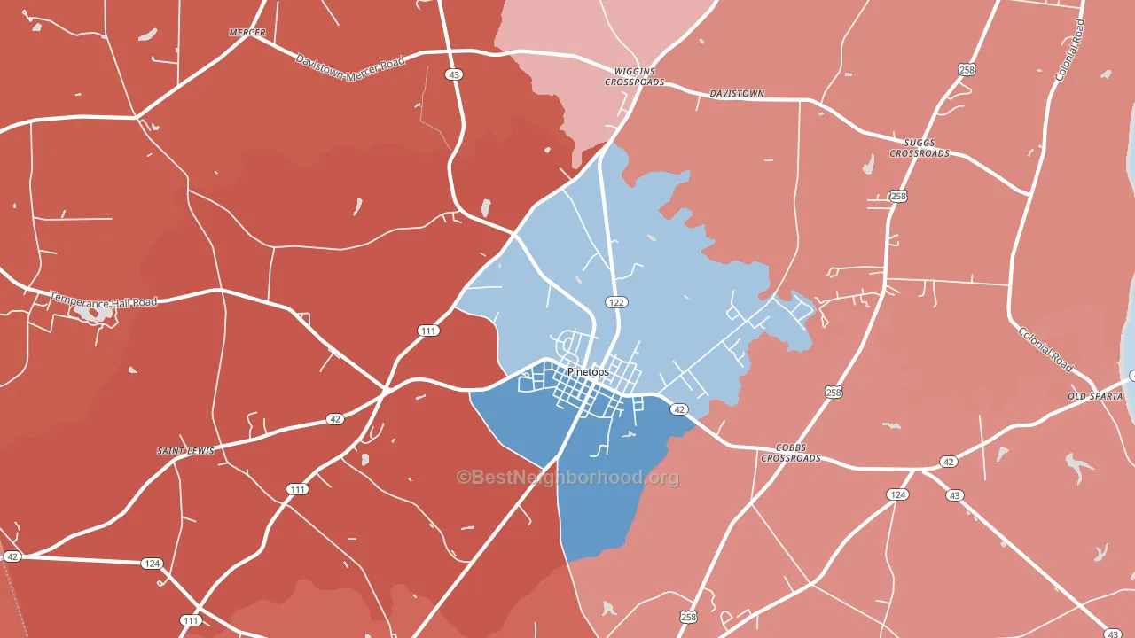 27864, NC block-group political-lean map