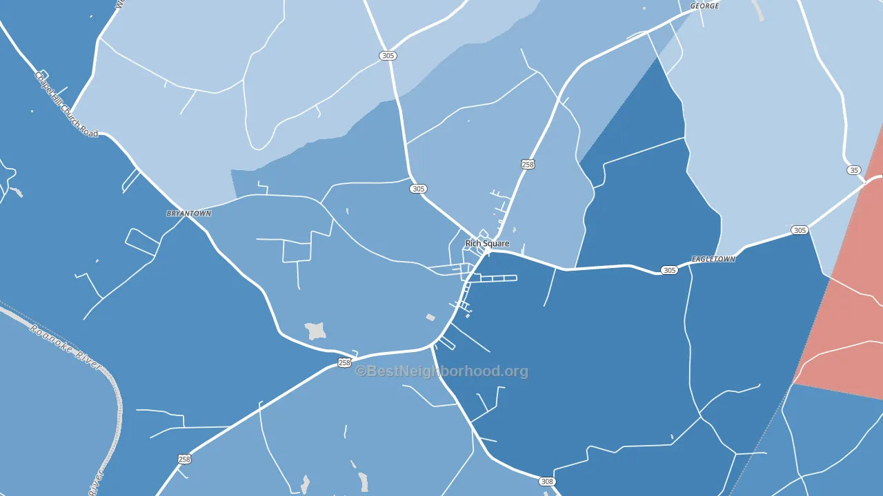 27869, NC block-group political-lean map