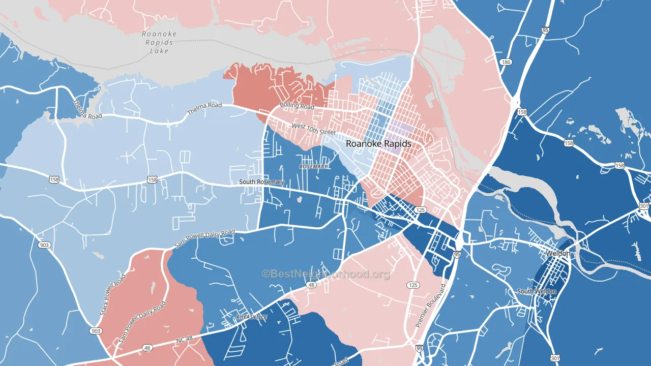 27870, NC block-group political-lean map