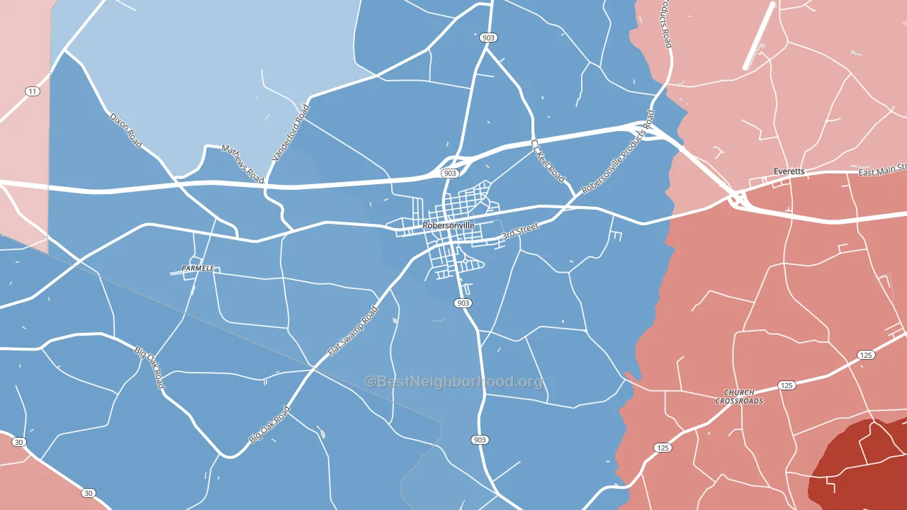 27871, NC block-group political-lean map