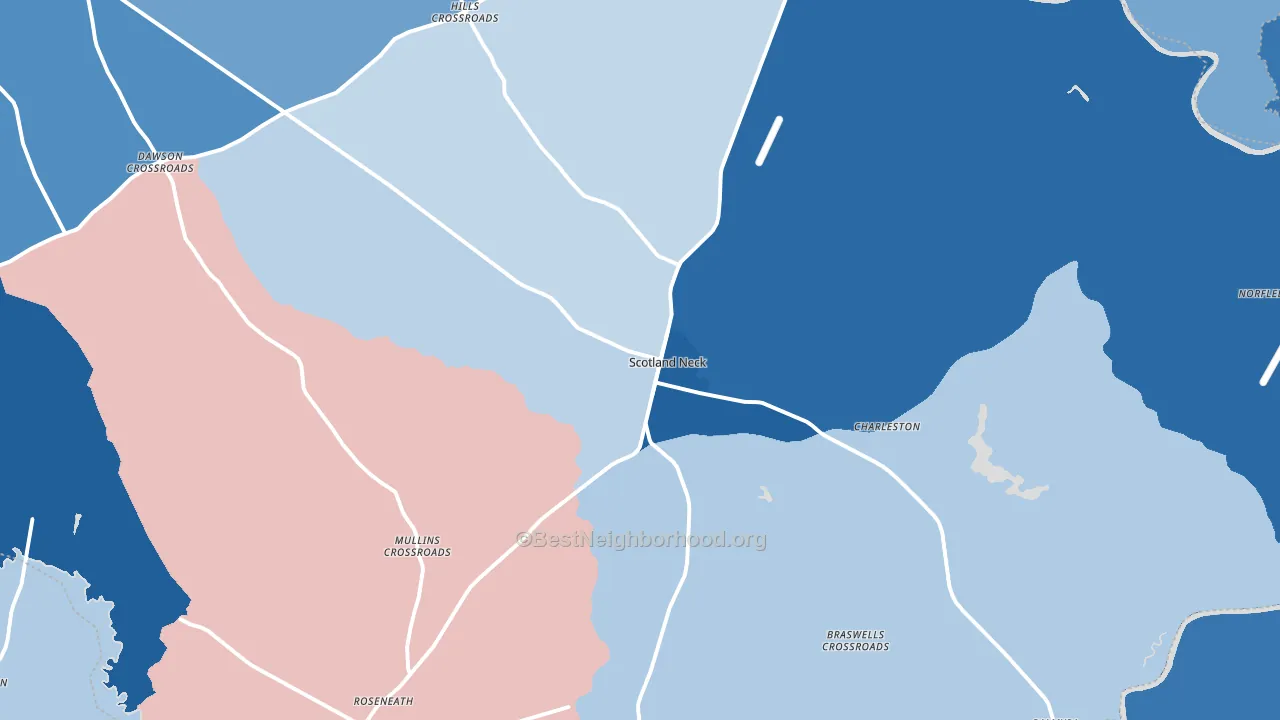 27874, NC block-group political-lean map
