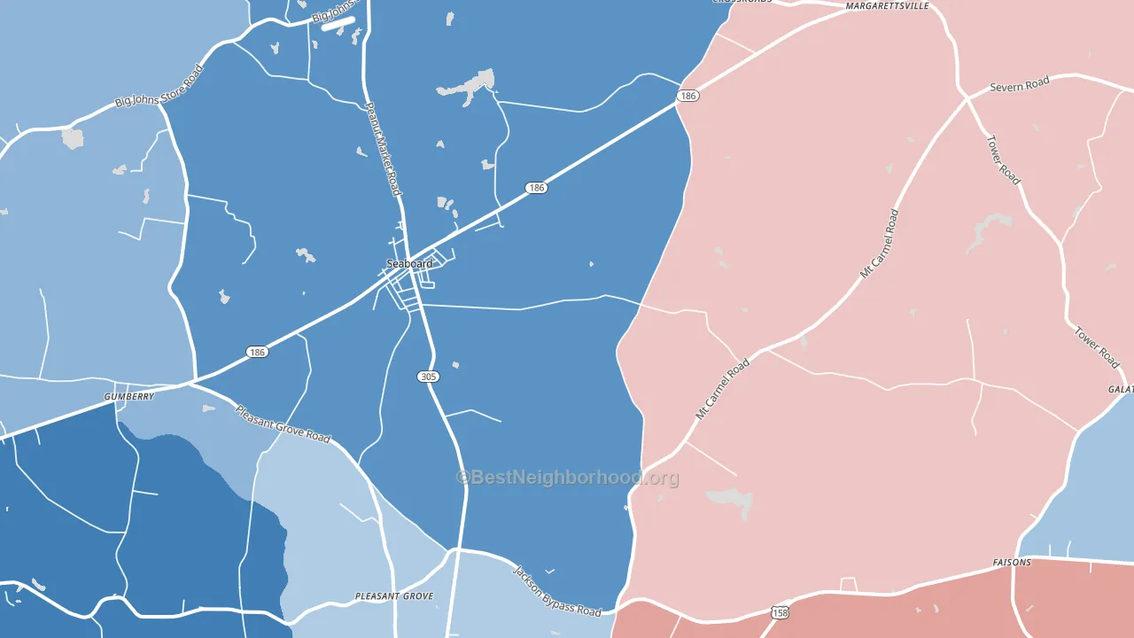 27876, NC block-group political-lean map