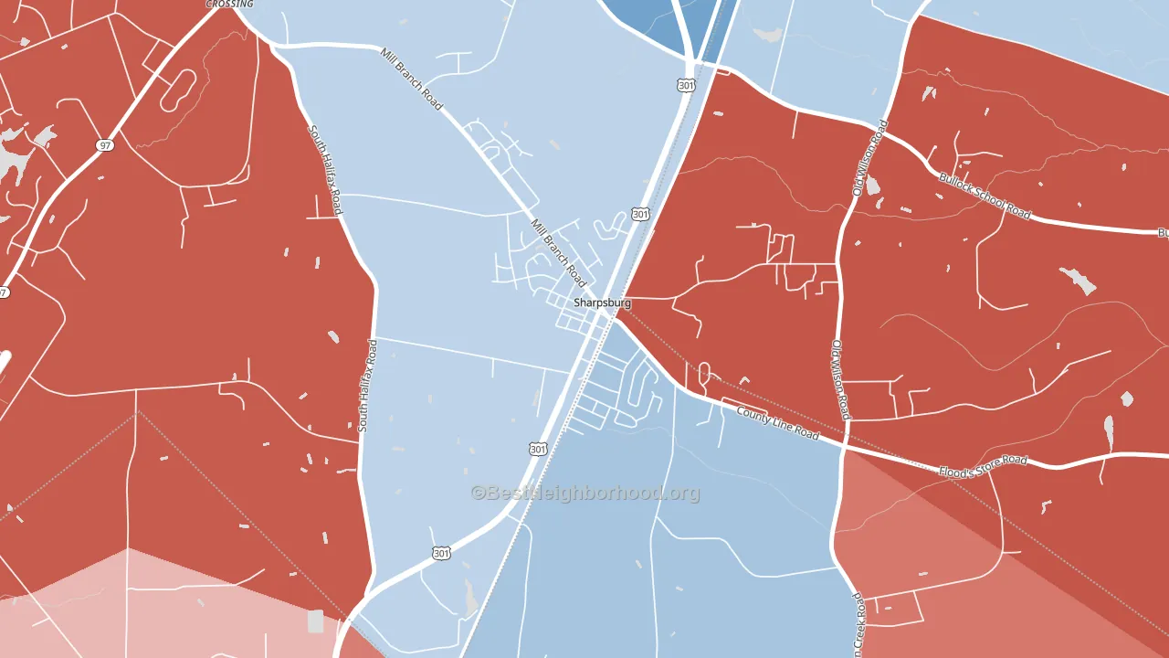 27878, NC block-group political-lean map