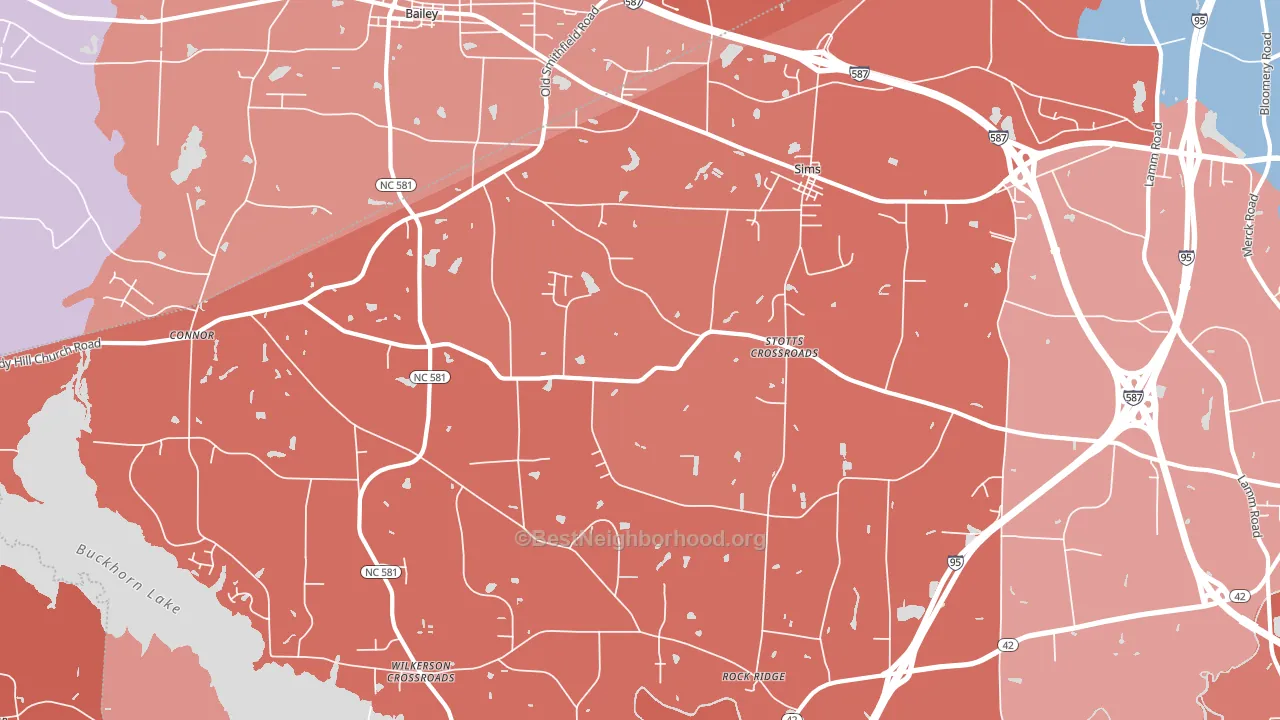 27880, NC block-group political-lean map