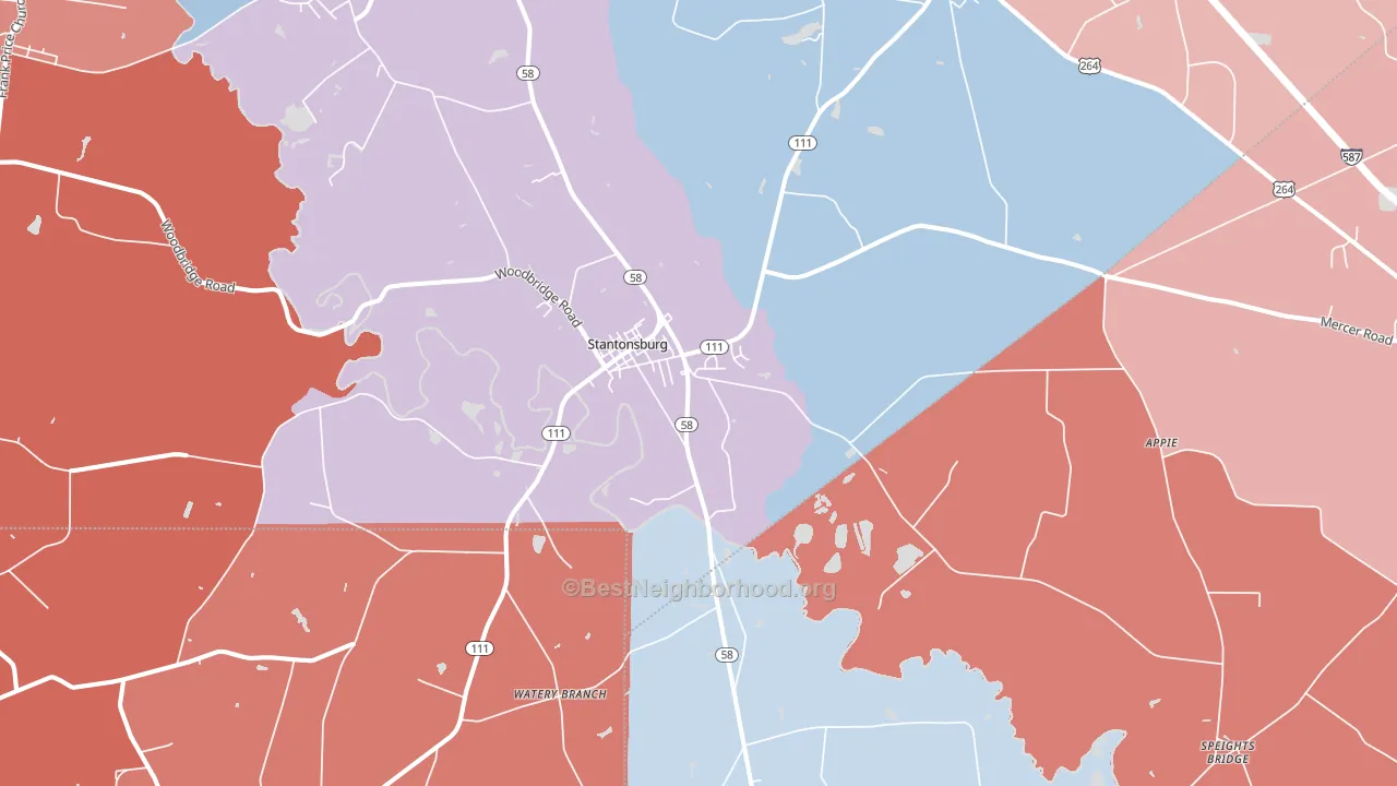 27883, NC block-group political-lean map