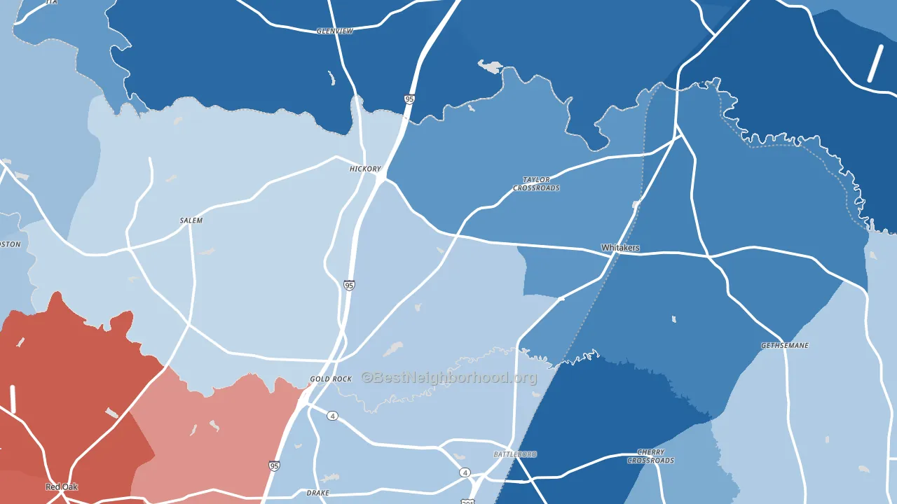 27891, NC block-group political-lean map