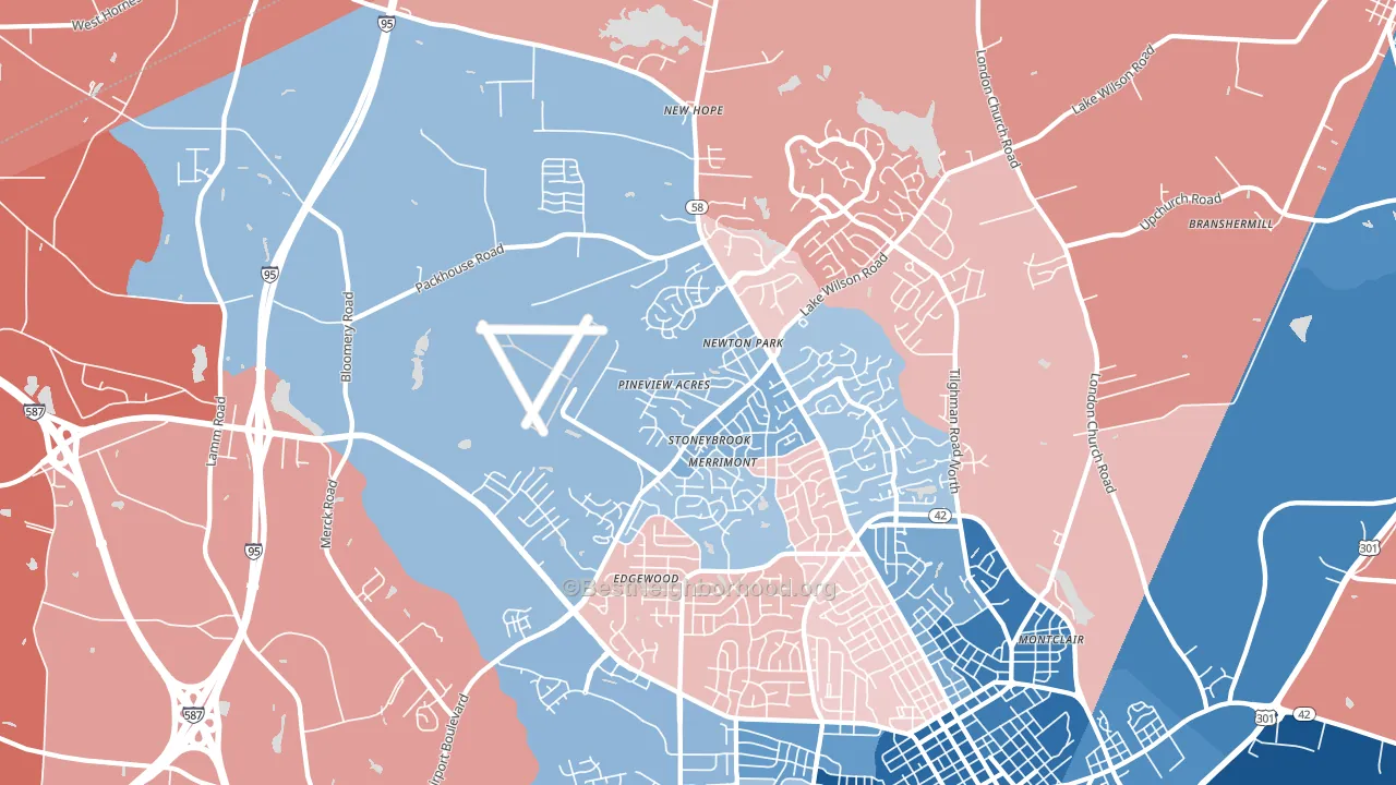 27896, NC block-group political-lean map
