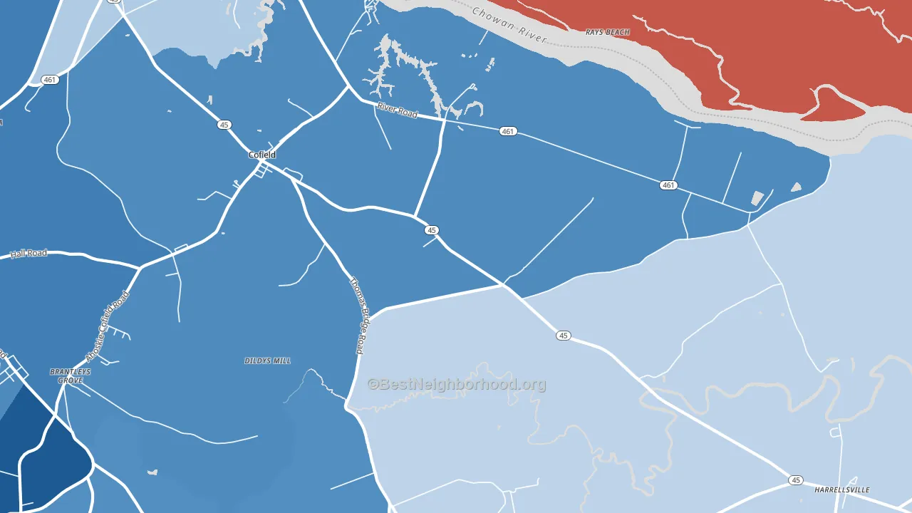 27922, NC block-group political-lean map