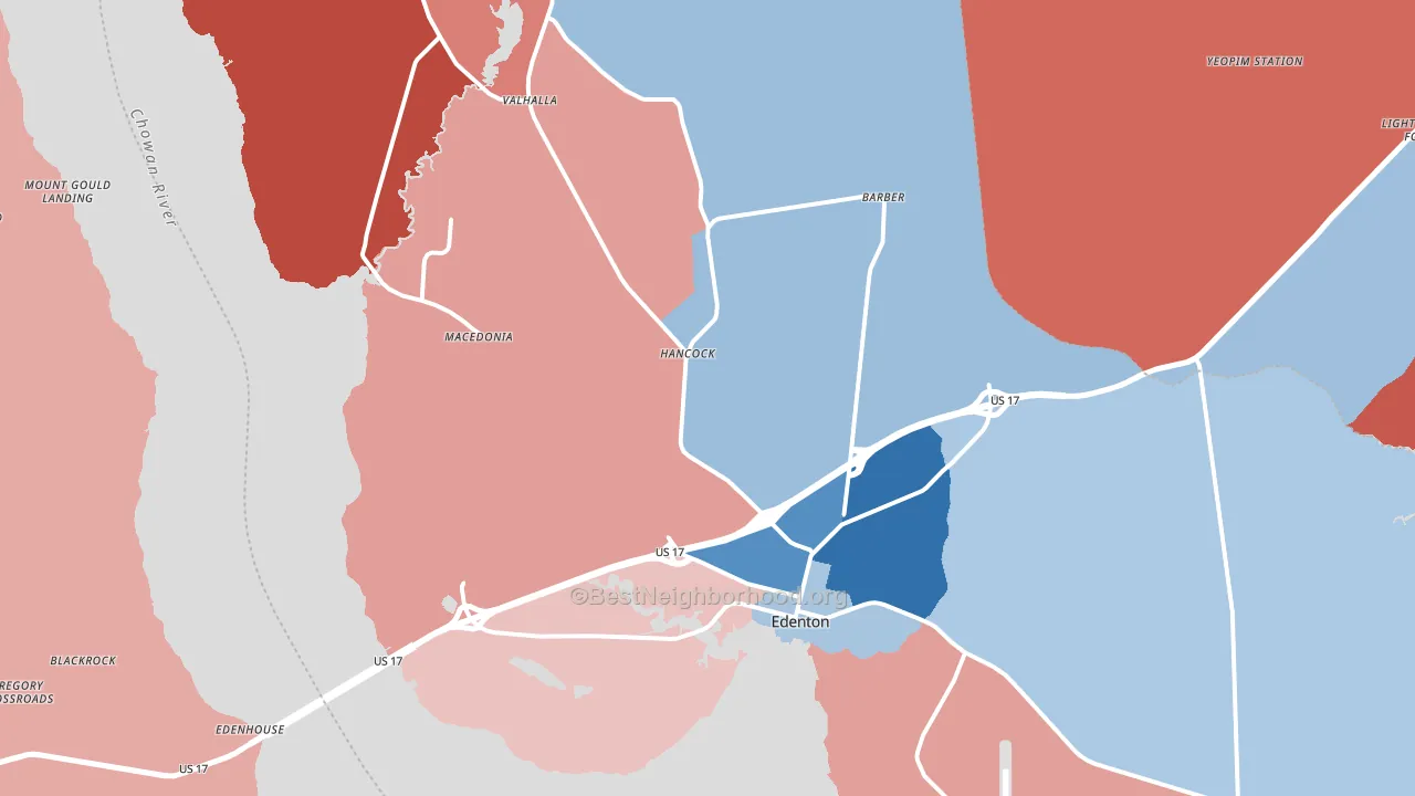 27932, NC block-group political-lean map