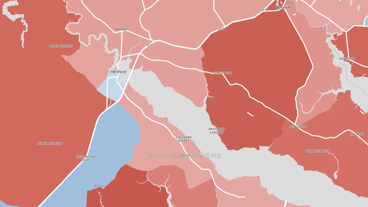 27944, NC block-group political-lean map