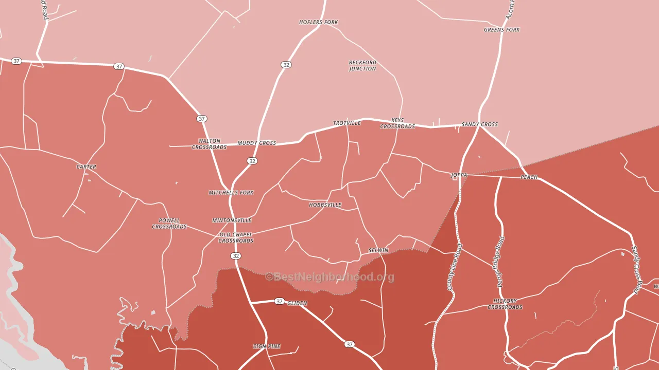 27946, NC block-group political-lean map
