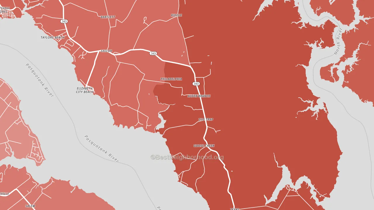 27974, NC block-group political-lean map