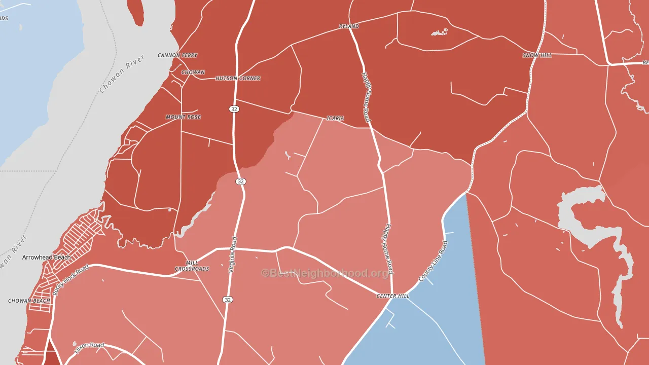 27980, NC block-group political-lean map