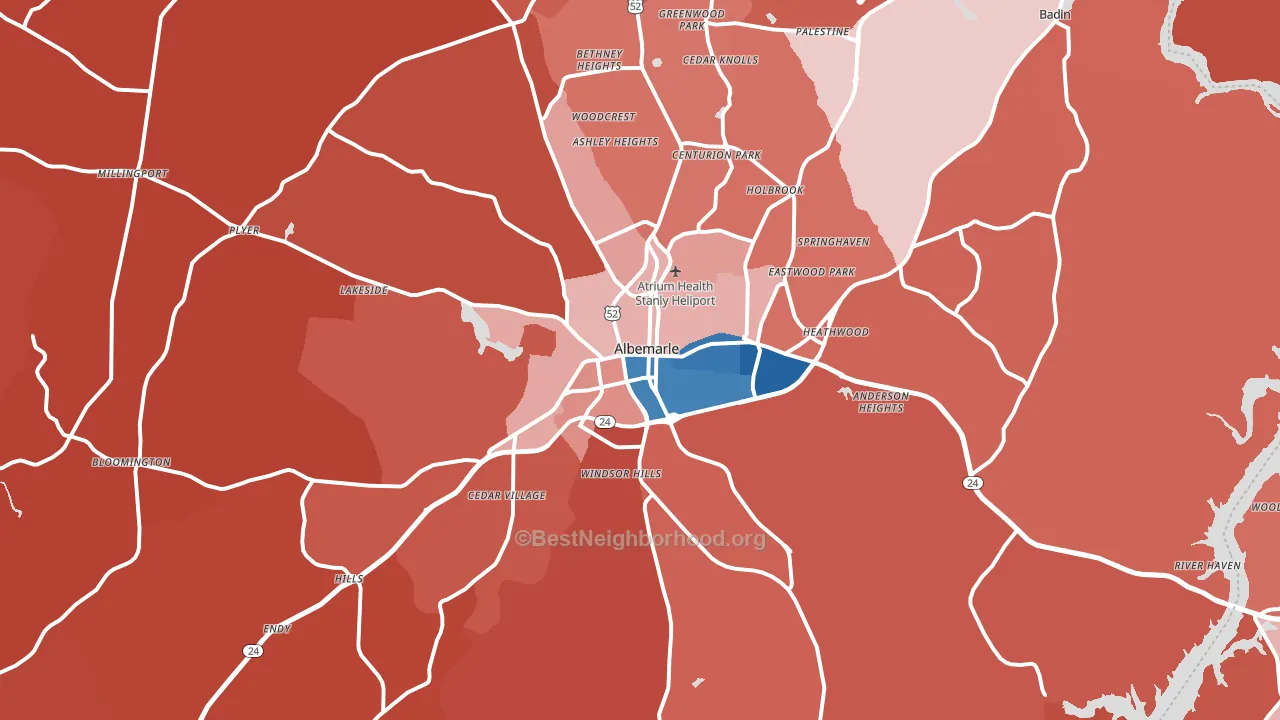 28001, NC block-group political-lean map