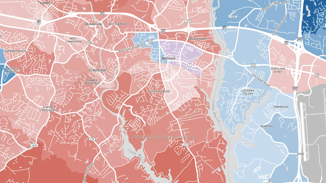 28012, NC block-group political-lean map