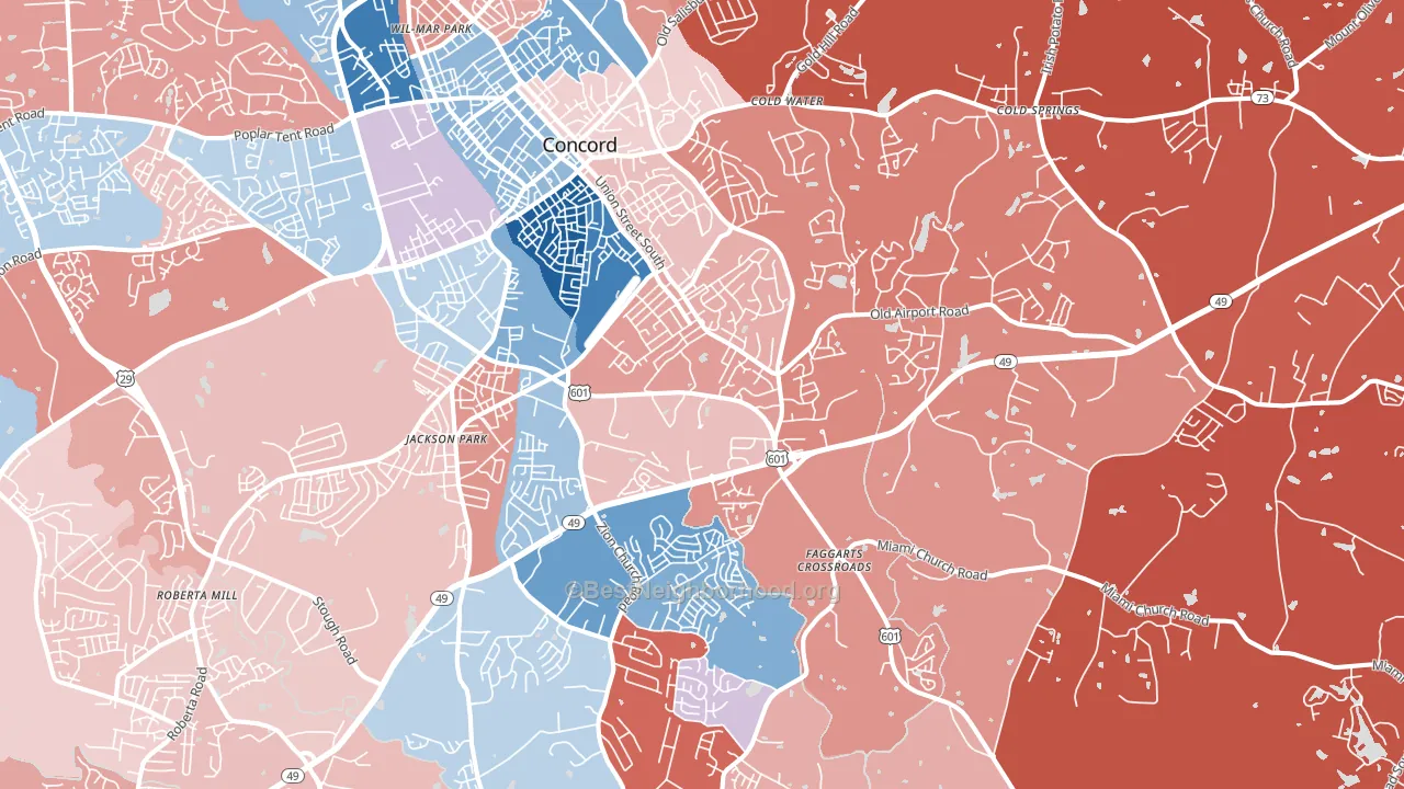 28025, NC block-group political-lean map