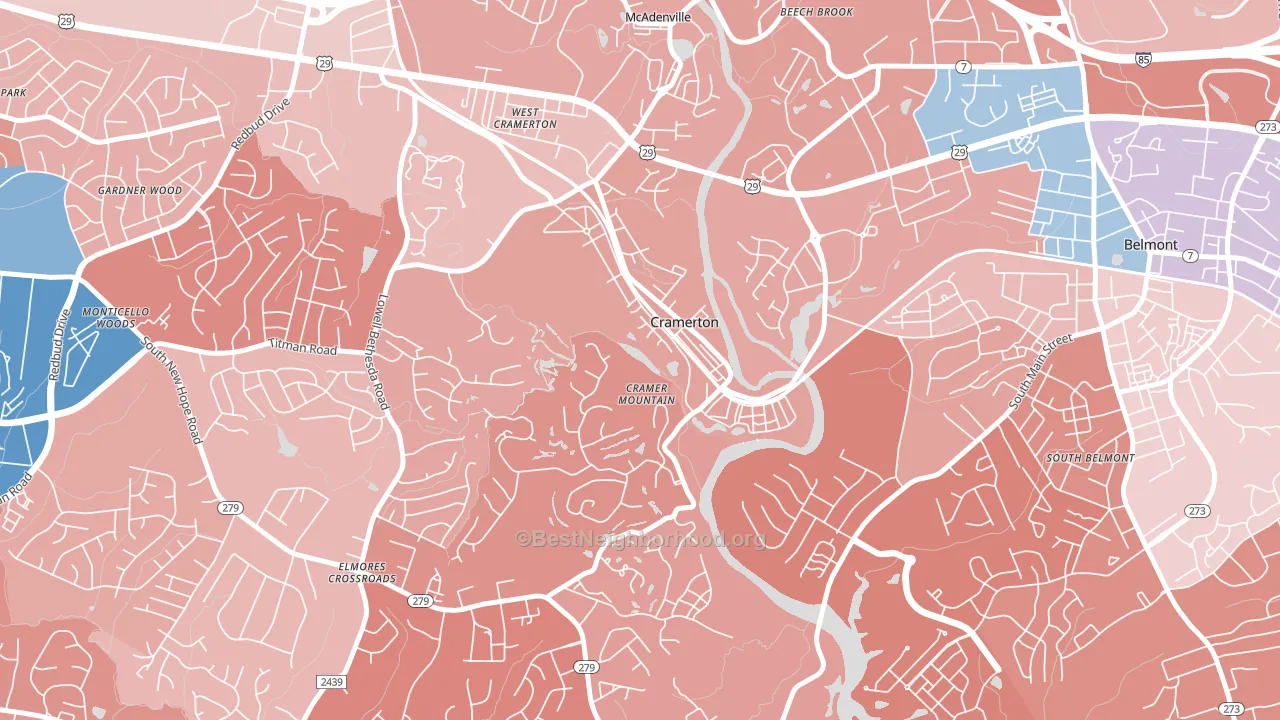 28032, NC block-group political-lean map