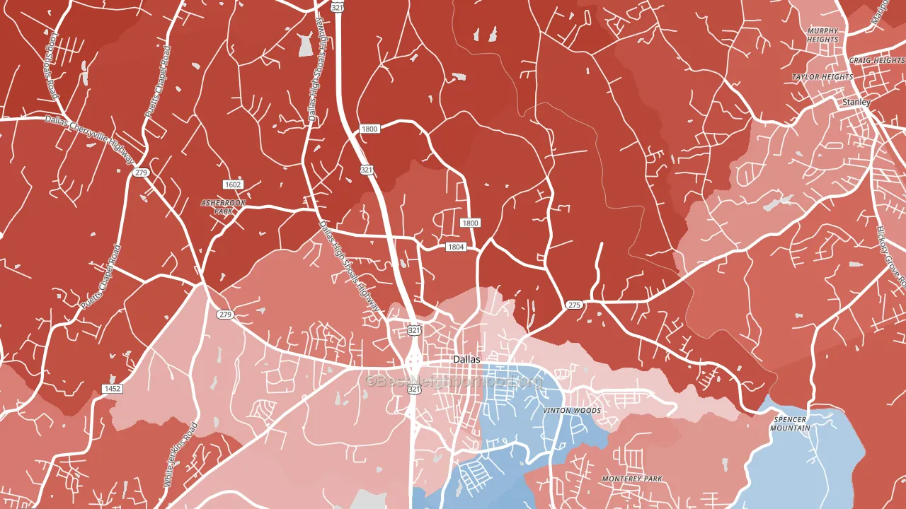 28034, NC block-group political-lean map