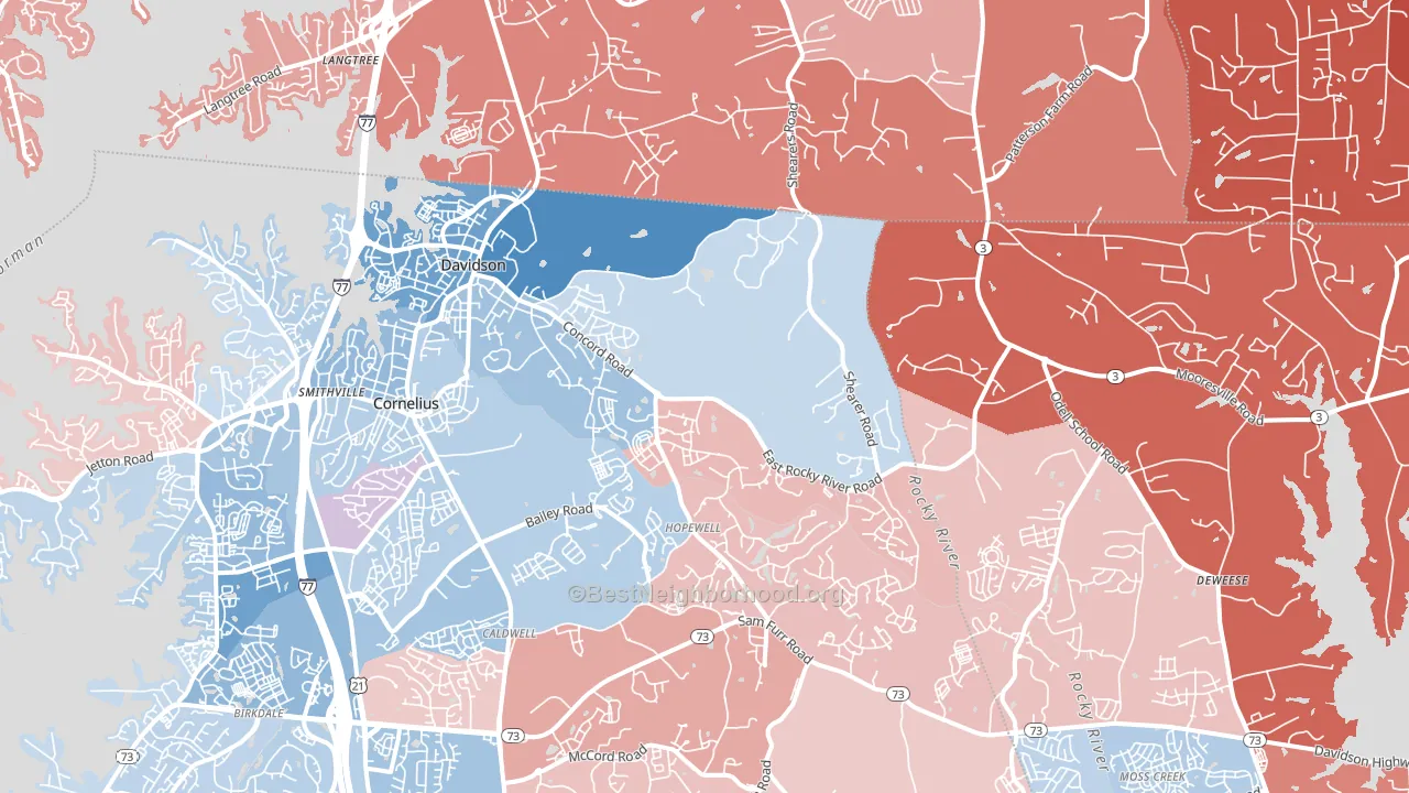 28036, NC block-group political-lean map