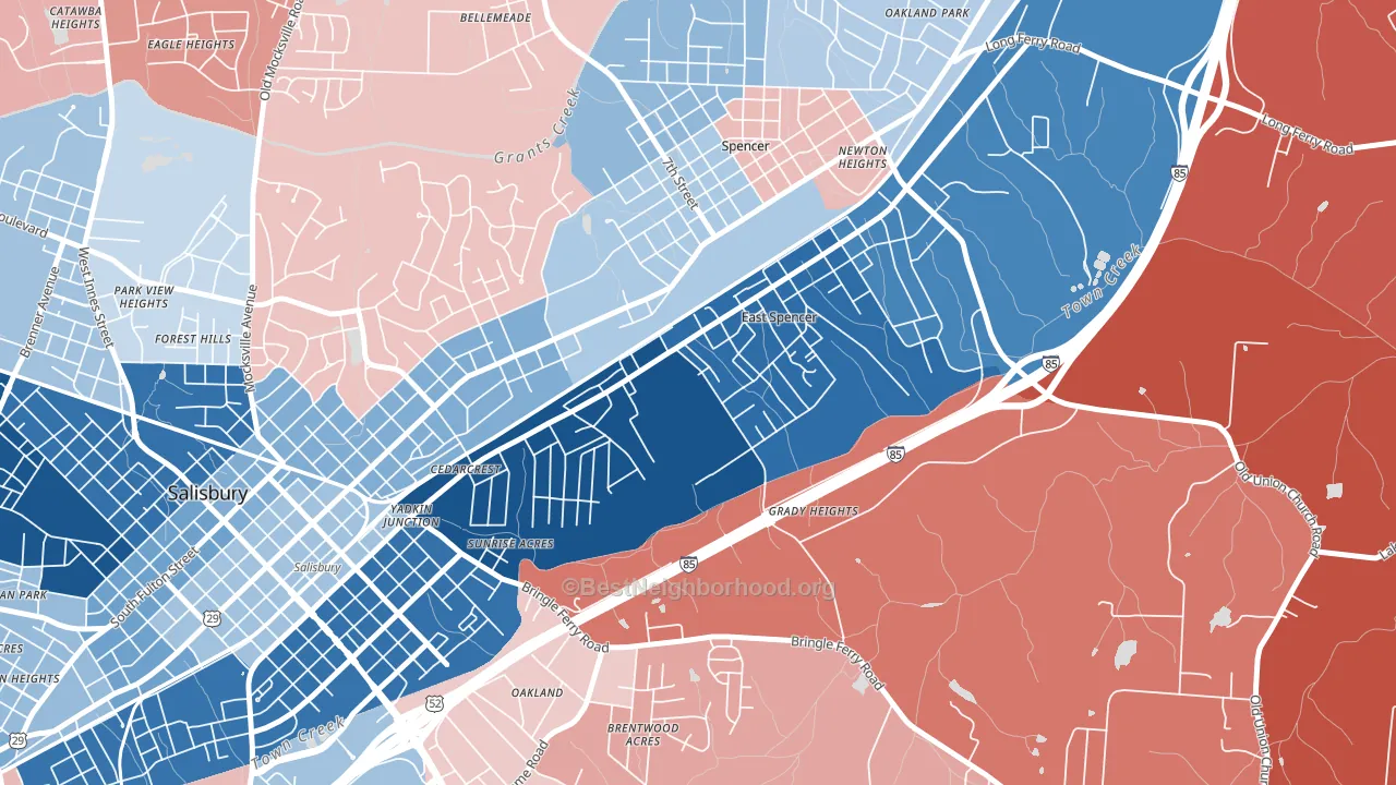 28039, NC block-group political-lean map