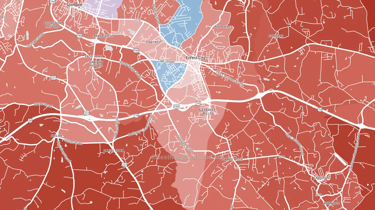 28043, NC block-group political-lean map