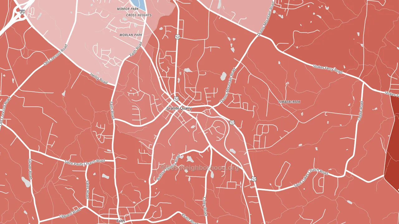 28072, NC block-group political-lean map