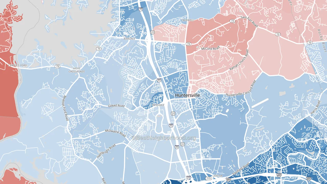 28078, NC block-group political-lean map