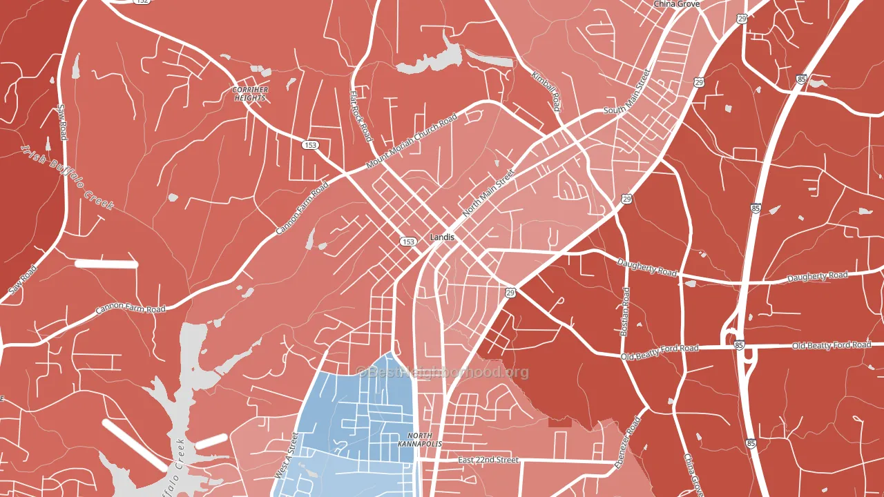 28088, NC block-group political-lean map