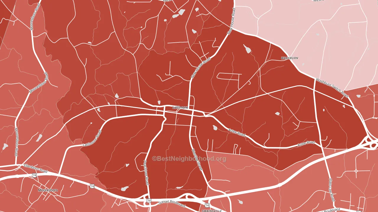 28089, NC block-group political-lean map