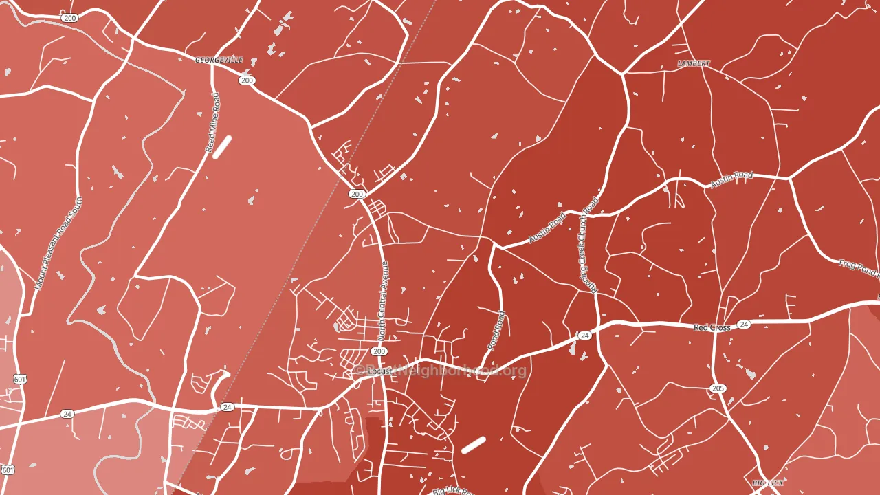 28097, NC block-group political-lean map