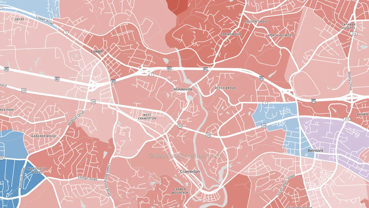 28101, NC block-group political-lean map