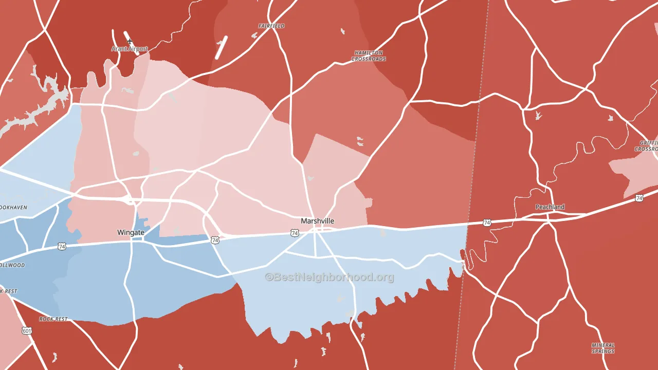 28103, NC block-group political-lean map