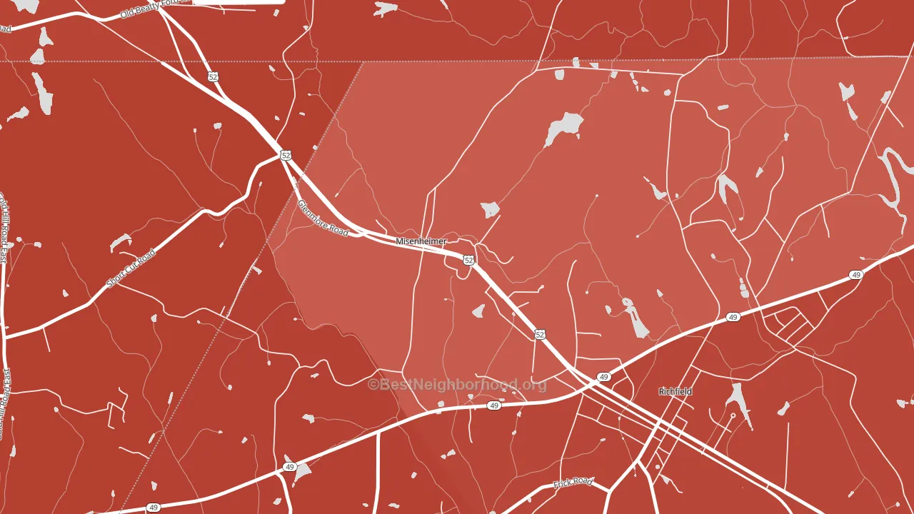 28109, NC block-group political-lean map