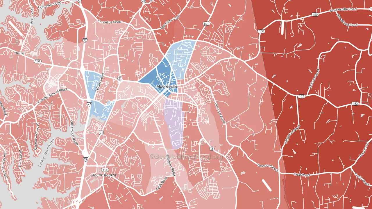 28115, NC block-group political-lean map