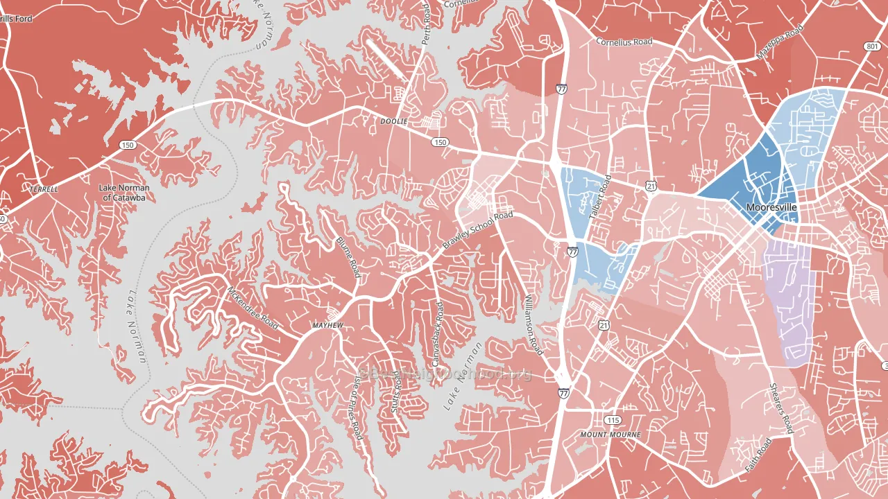 28117, NC block-group political-lean map