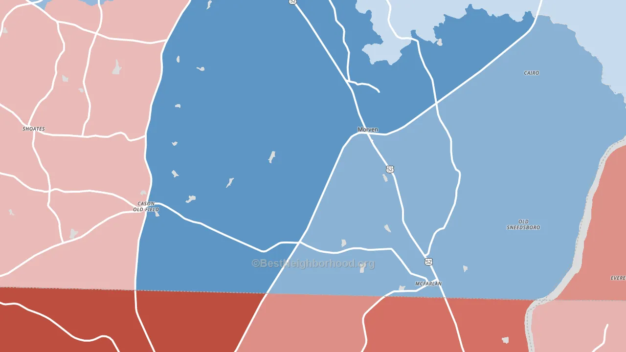 28119, NC block-group political-lean map