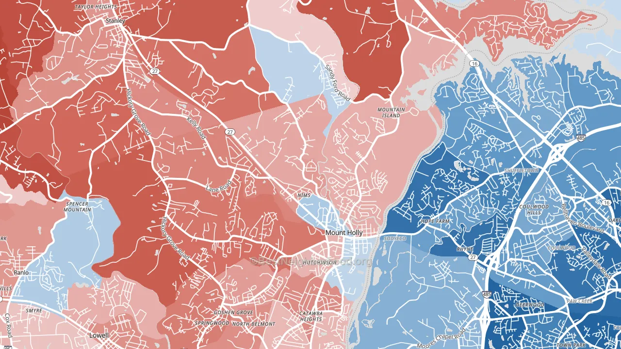28120, NC block-group political-lean map
